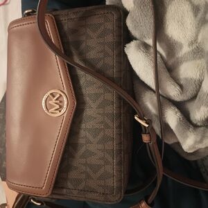 MICHAEL Michael Kors Brown and Black Crossbody Bag with Signature Monogram